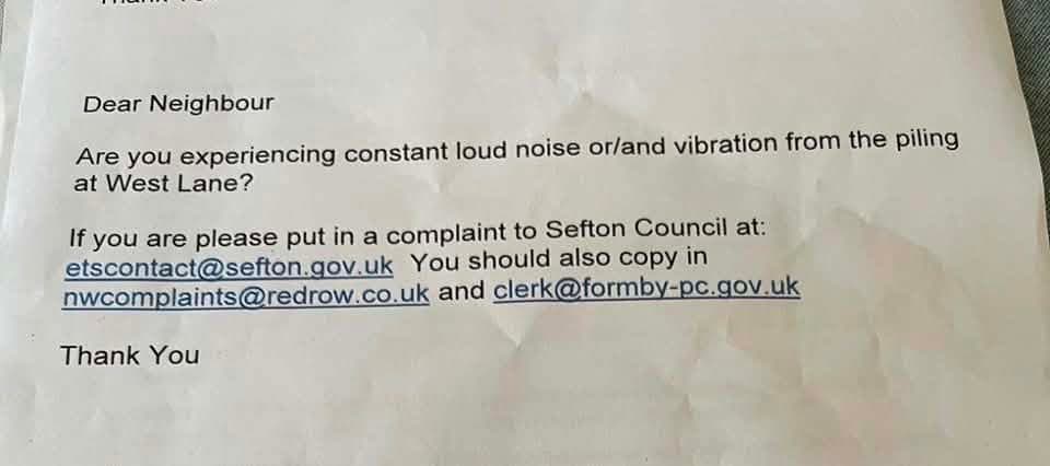 People on Formby street write to Hello Formby about building site vibrations
