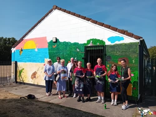 A mural on a building at Duke Street Park
