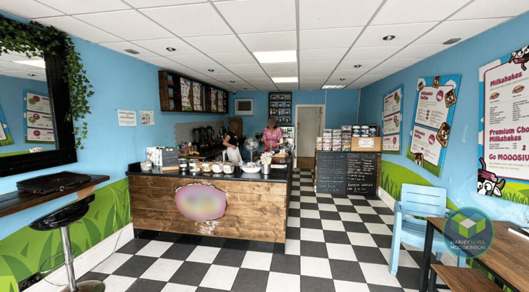 Inside of a dessert parlour