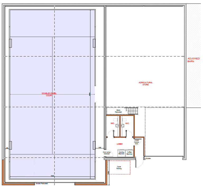 Aerial plan of padel court